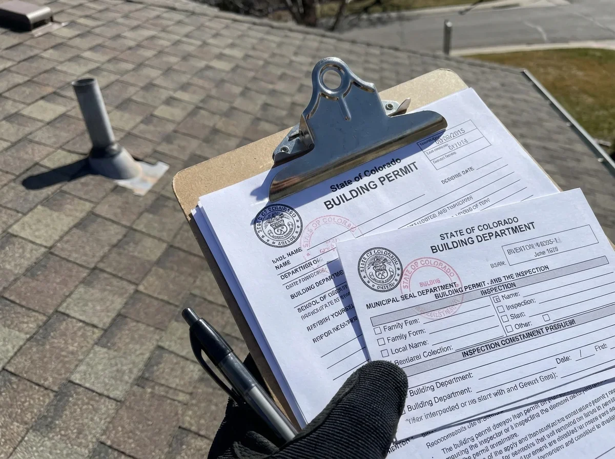 Confirm Permit History and Building Code Compliance — verify roofing contractor colorado